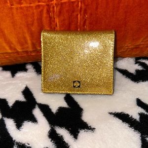 KATE SPADE gold glitter wallet